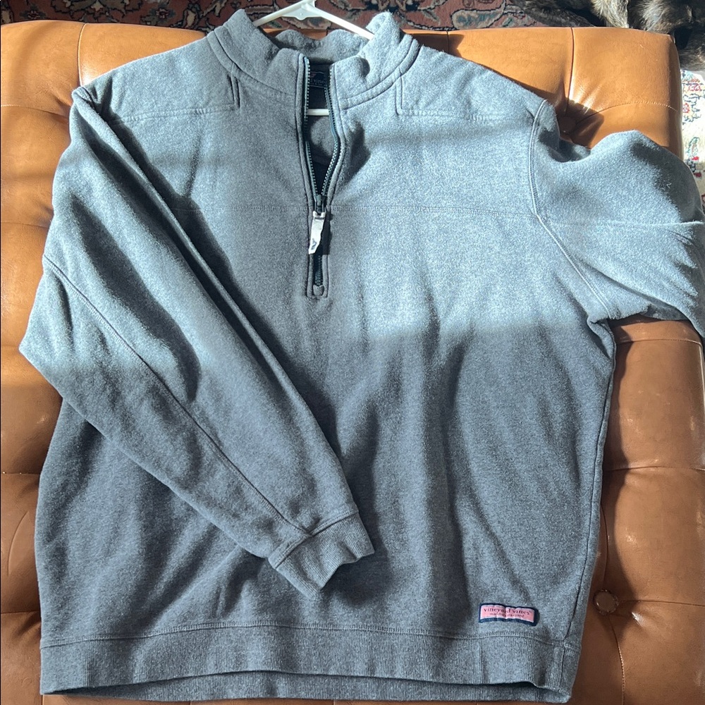 Vineyard Vines Men's Charcoal Zip-Up Sweater
